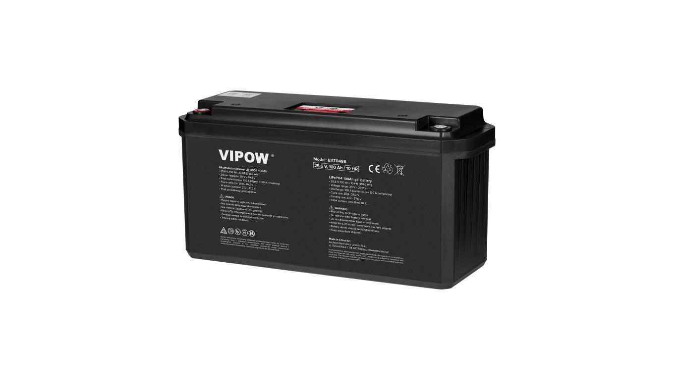 Akumulator LiFePO4 (litowo-żelazowo-fosforanowy) 25,6V 100Ah z układem BMS Vipow