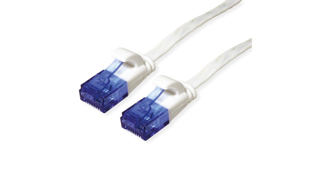 VALUE Patchkabel UTP, Cat.6A (Class EA), extra plat, wit, 0,5 m