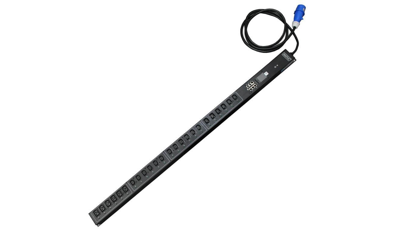 Listwa zasilająca SMART PDU 0U, wtyk IEC 60309 32A/250V, gniazda 18xC13 10A/250V, 6xC19 16A/250V,32A DN-NP2-V4-18C13-6C19