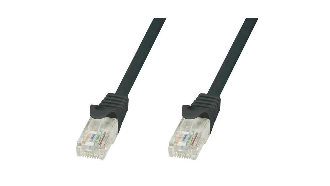 Patch cord Cat5e UTP 0,25m czarny CCA