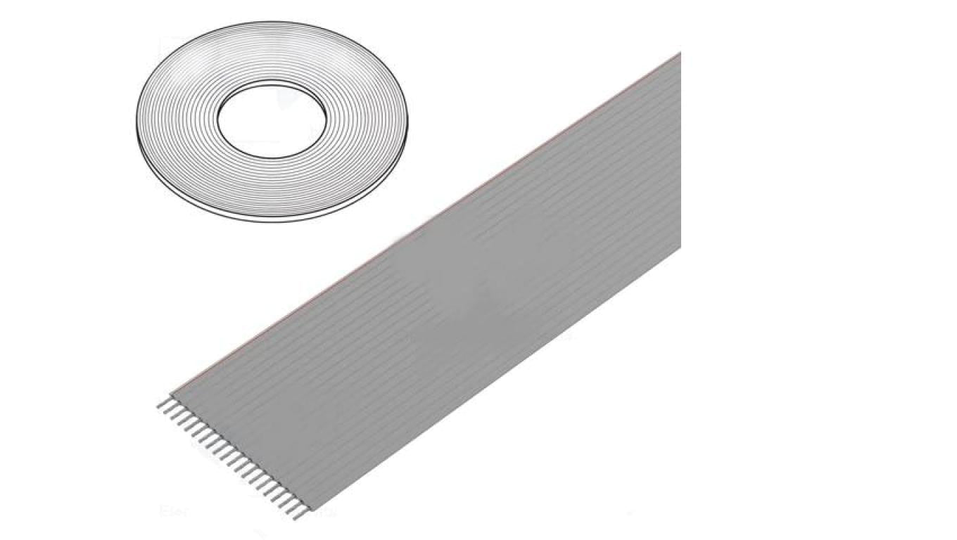 Przewód: wstążkowy 1mm linka Cu nieekranowany PVC szary 30,5m 3625/20 (100FT)