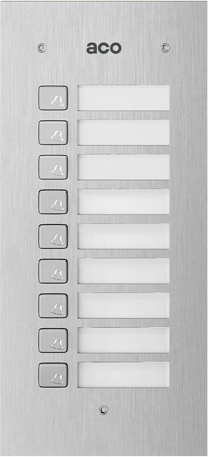 ACO COMO-MOD-9NP Podświetlany panel listy lokatorów z 9 przyciskami do FAMILIO