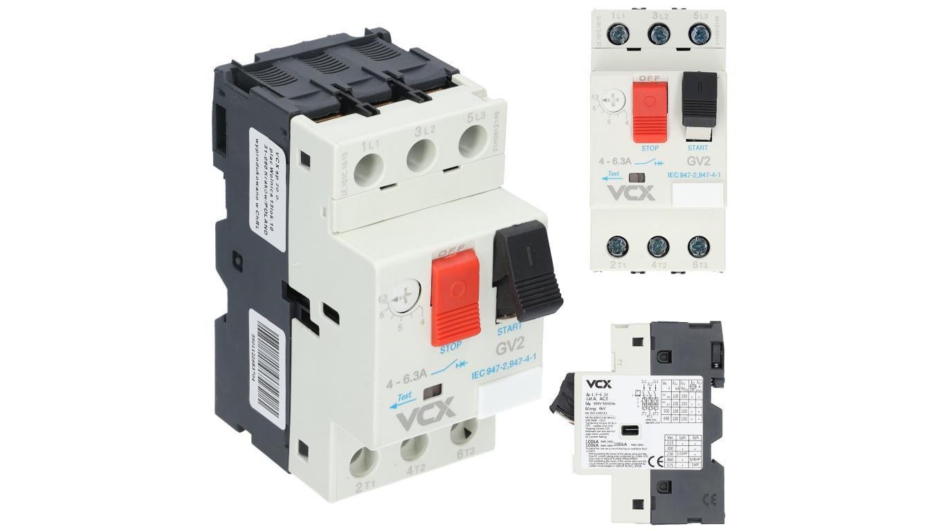 Wyłącznik silnikowy 4,0-6,3A 3P 6kV 230/400V GV-2 VCX
