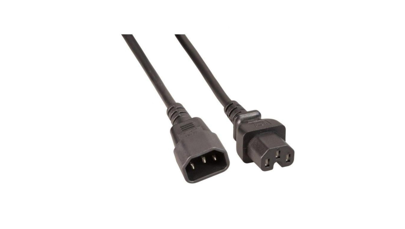Przedłużacz Kabel Zasilający C14 na C15 2m Czarny