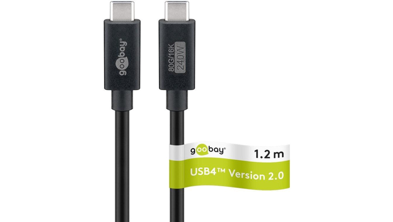 Kabel USB-C™, USB4™ wersja 2.0, 240 W, 80 Gbit/s, Power Delivery, 1,2 m