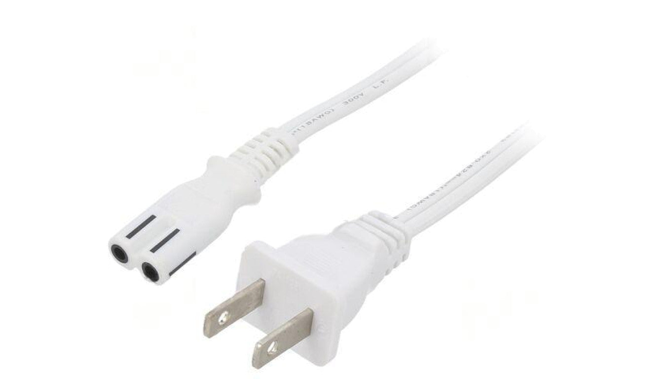 Kabel: 2x18AWG, IEC C7 żeński,NEMA 1-15 (A) wtyk, 5m, LT-301+503B SPT-2 18/2 105C WHT 5M