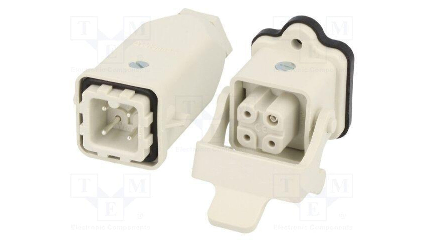 Złącze HDC męskie + żeńskie GWconnect PIN 4 10A 400V 3+PE 93603-0012