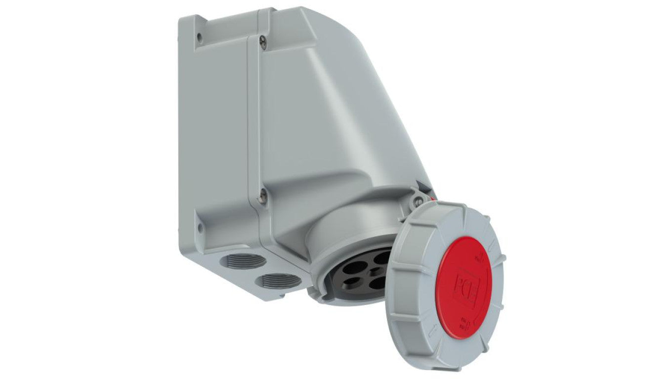 Gniazdo siłowe z klapką 5p 63A 400V stałe IP67 POWER TWIST PCE do obudowy