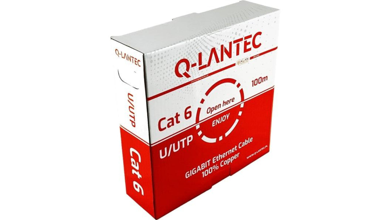 Kabel teleinformatyczny U/UTP kat.6 PVC Eca szary Q-LANTEC /100m/