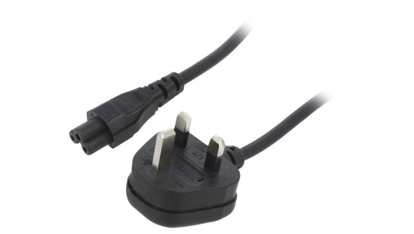 Kabel: 3x0,75mm2, BS 1363 (G) wtyk,IEC C5 żeński, 1,8m, 3A LT-318(3A)+535 3X0.75 BLK 1.8M