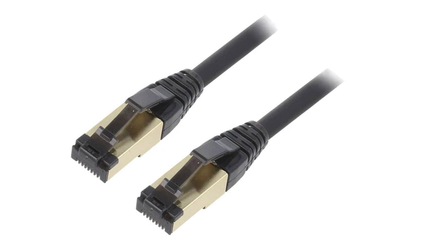 Patch cord S/FTP Cat 8 linka Cu LSZH czarny 2m 27AWG PP8-LSZHCU-BK-2M