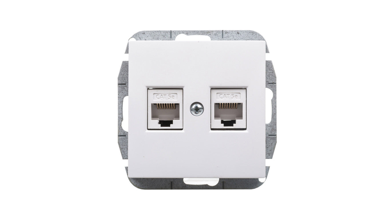 Sentia Gniazdo komputerowe podwójne RJ45 kat.5e białe 1449-10