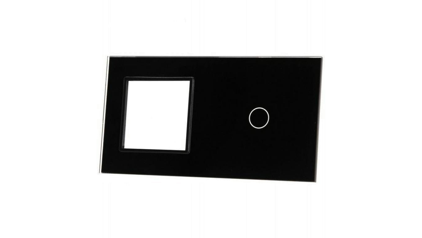 Livolo CZARNY PANEL SZKLANY 1 + MIEJSCE NA GNIAZDO 701G-62