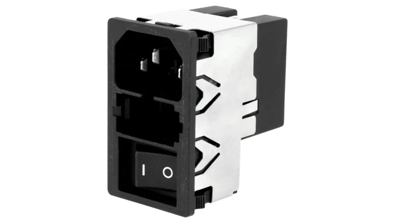 Złącze zasilające AC gniazdo męskie 6A 250VAC IEC 60320 KMF KMF1.1161.11