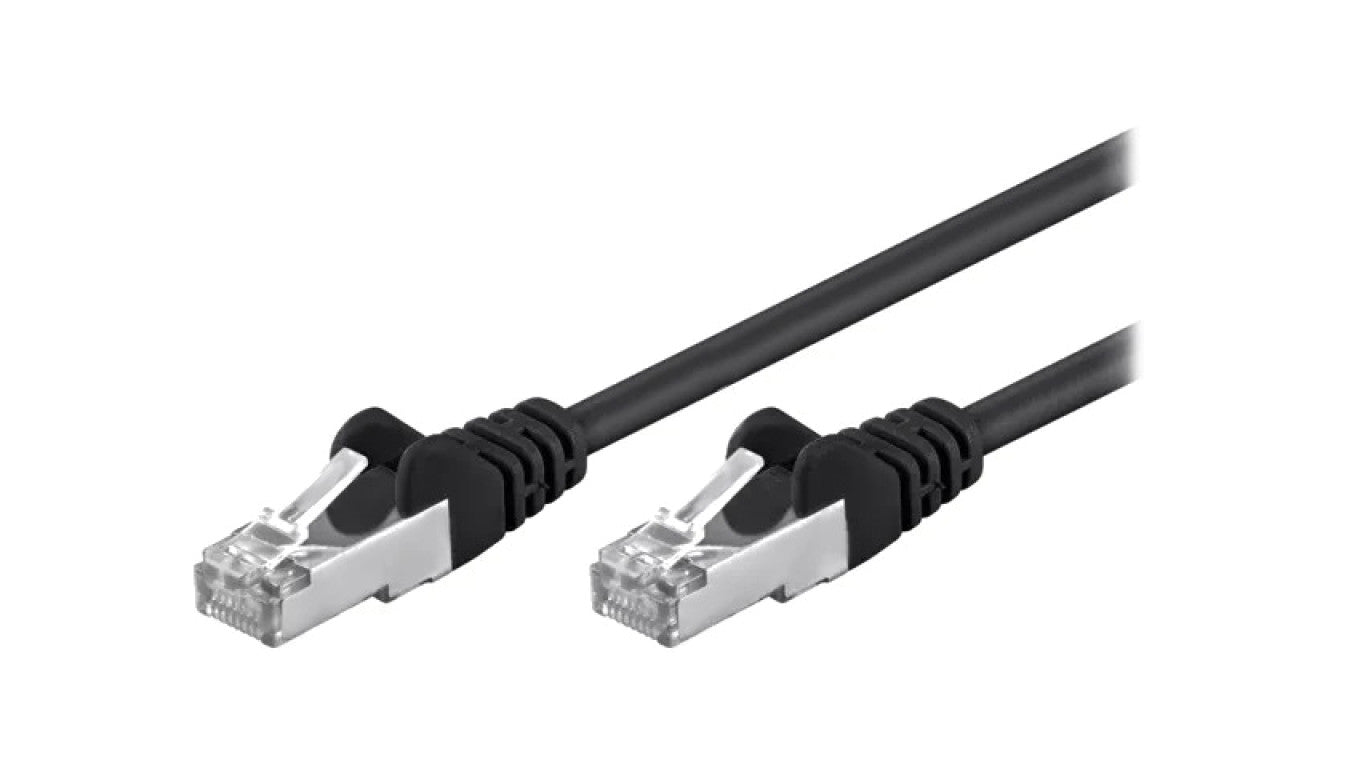 Patch cord F/UTP 5e linka CCA PVC czarny 25m 26AWG 95618