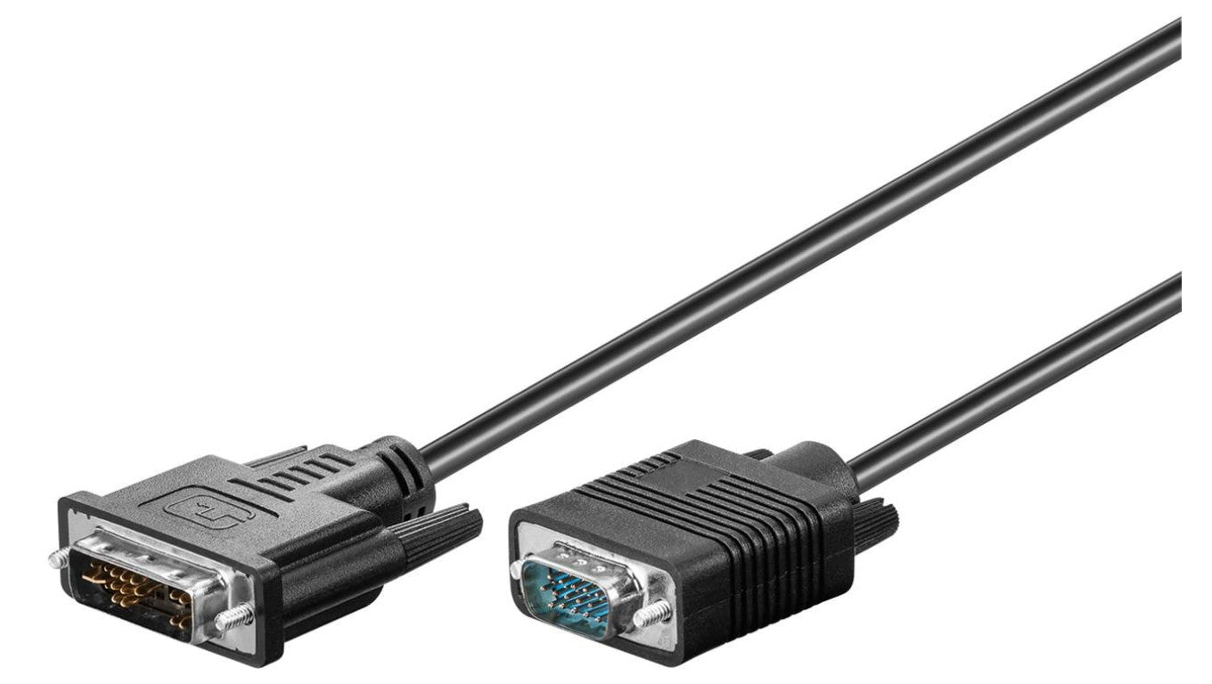 Kabel DVI-I/VGA Full HD, niklowany - Długość kabla 1 m