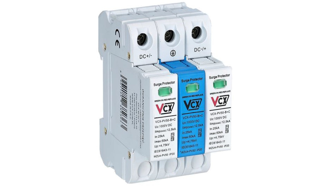 Ogranicznik przepięć fotowoltaicznych iskiernikowy typ 1+2 DC( B+C) GDT 1000V 12,5 kA