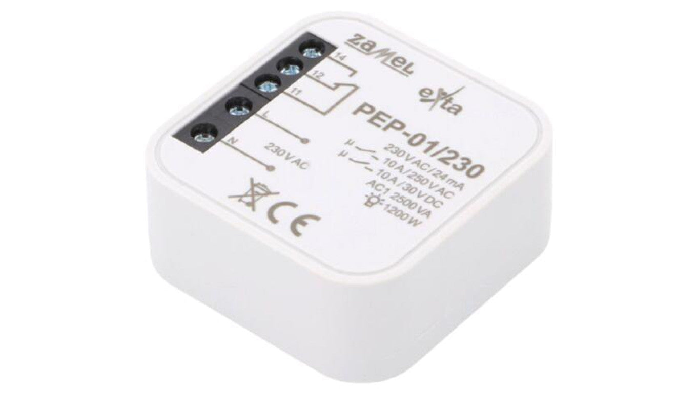 Przekaźnik, dopuszkowy, 230VAC, IP20, -10÷55C, Output: 250VAC/10A PEP-01/230
