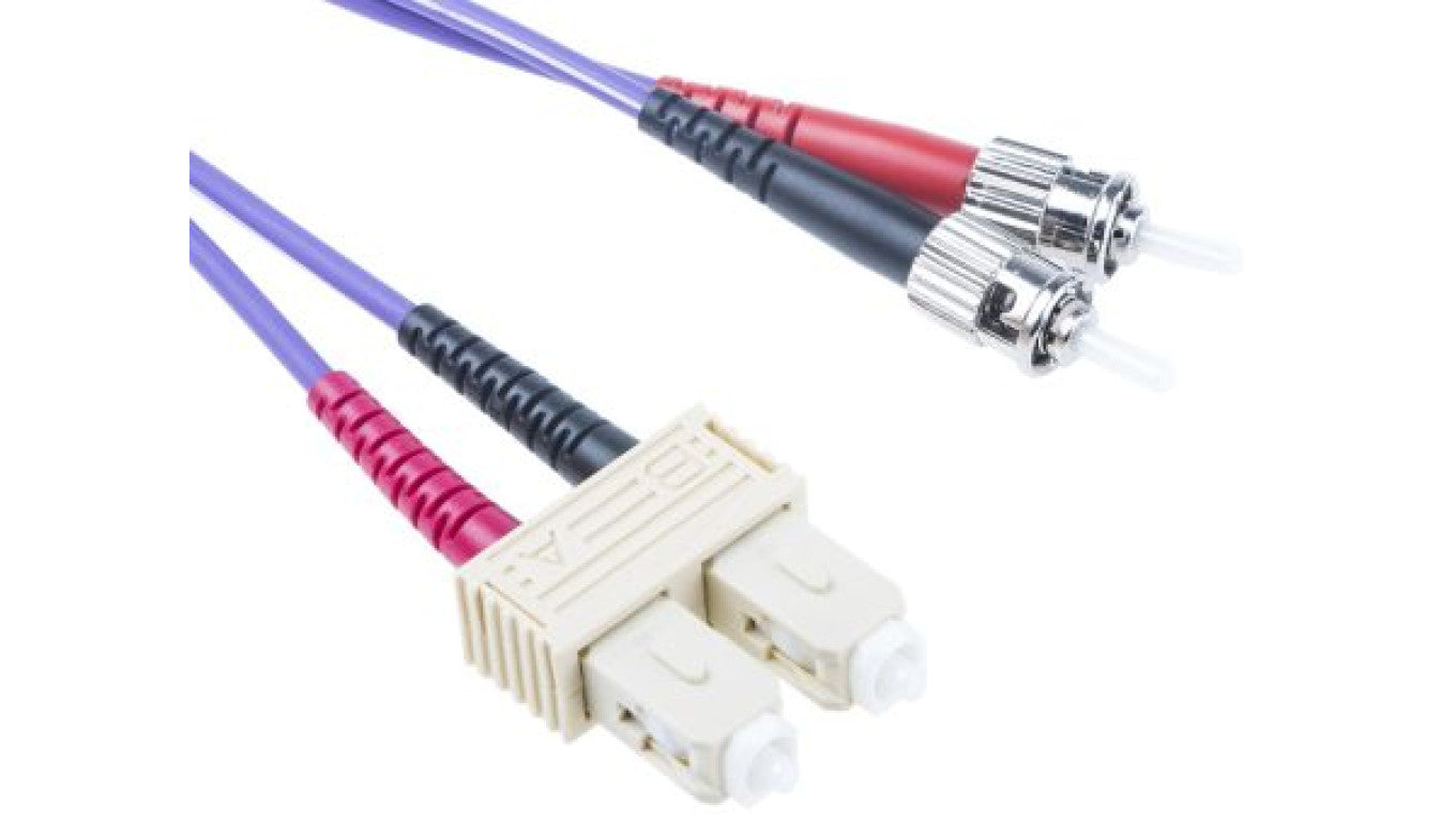 Kabel światłowodowy, średnica: 50/125μm, OM3 Wielomodowy, Fioletowy, SC / ST