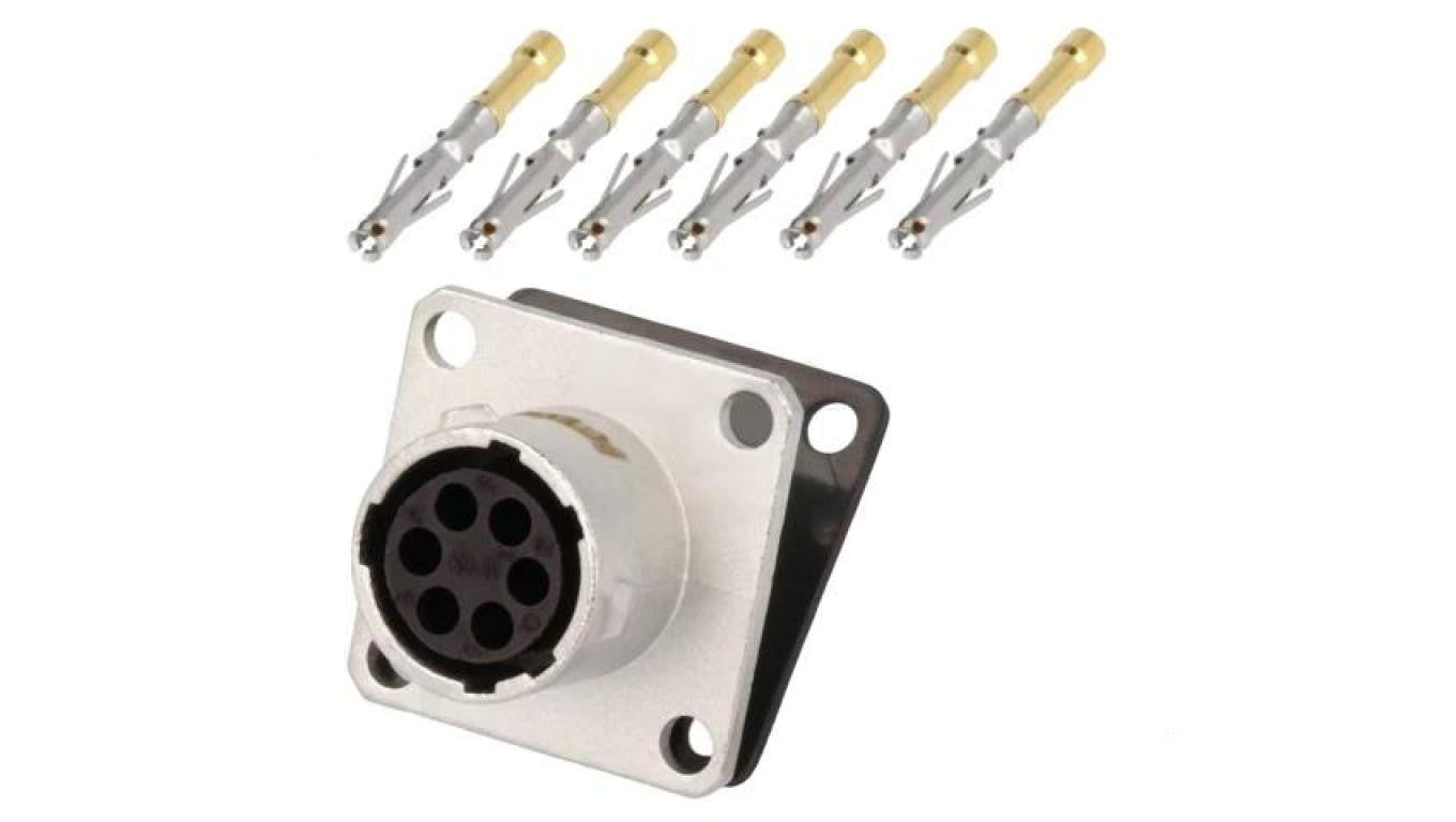 Złącze okrągłe gniazdo kołnierz (4 otwory),na panel 6-PIN RT0W0106SNH-K