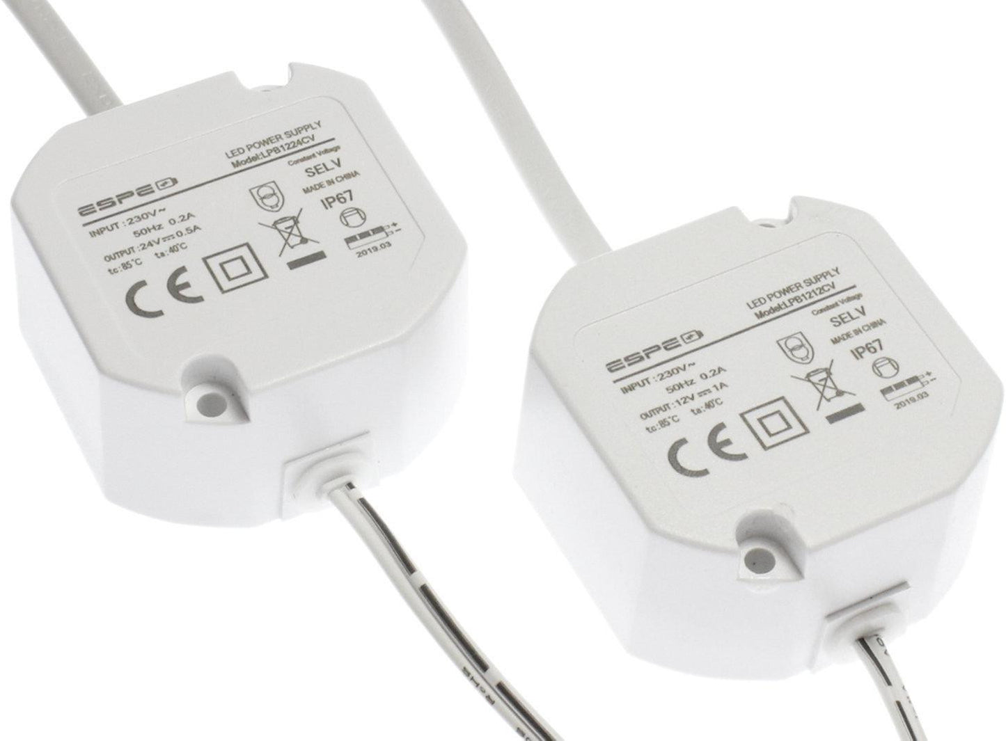 ZASILACZ DOPUSZKOWY ESPE LP-1212-211 12V 1A 12 W IP67 5.5 / 2.1 mm