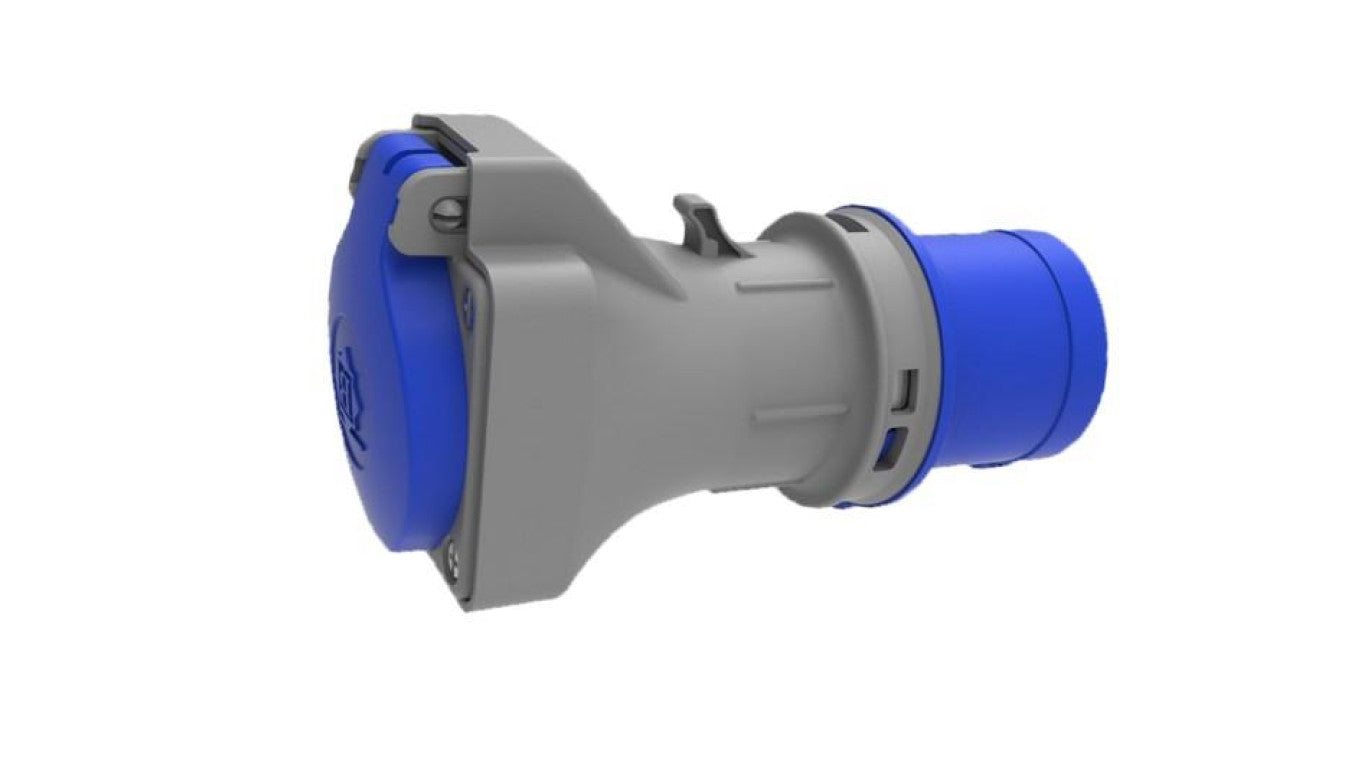 Adapter kempingowy BS wtyk 16A 3p przemysłowy, gniazdo tablicowe 230V IP44