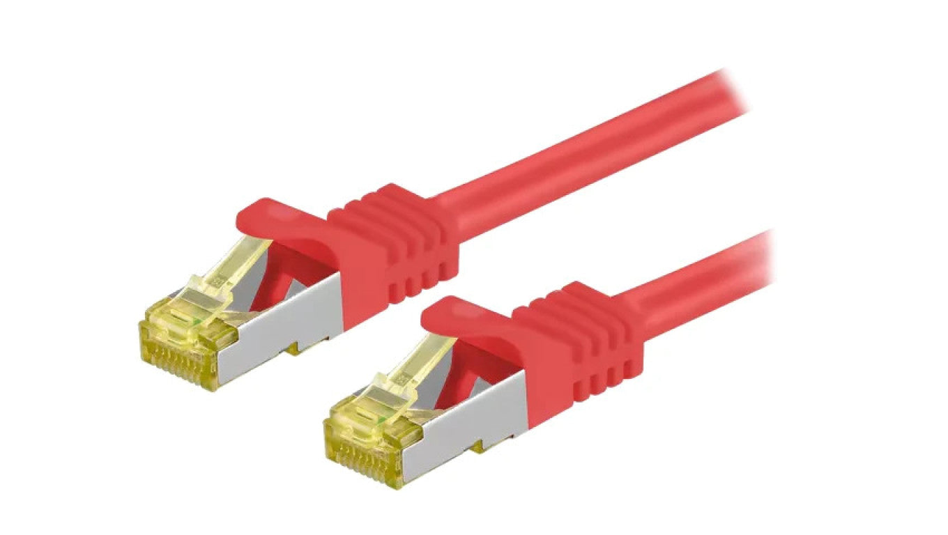 Patch cord S/FTP 6a linka Cu LSZH czerwony 5m 26AWG 91625