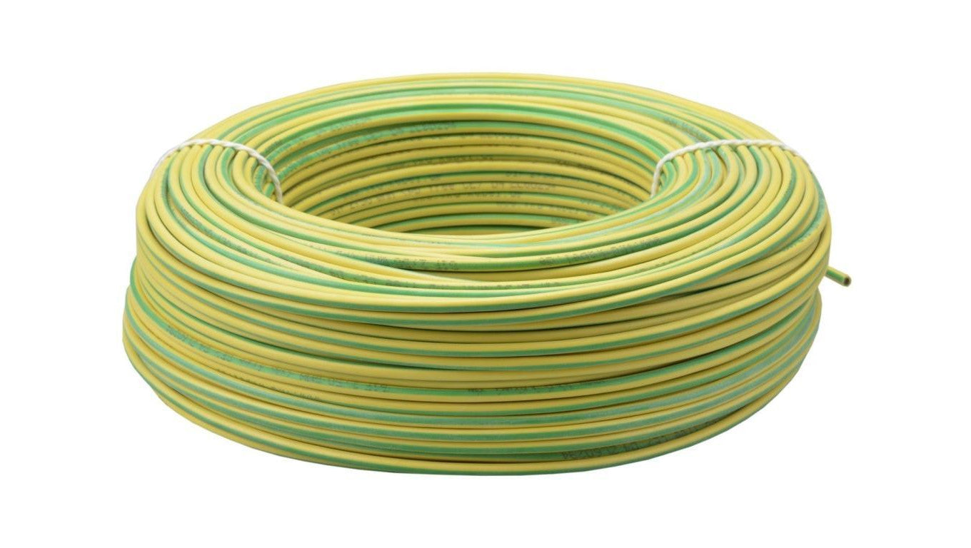 Kabel silikonowy SIF 180C 300/500V 1 ciepłoodporny LSOH żółto-zielony linka BSG 100m