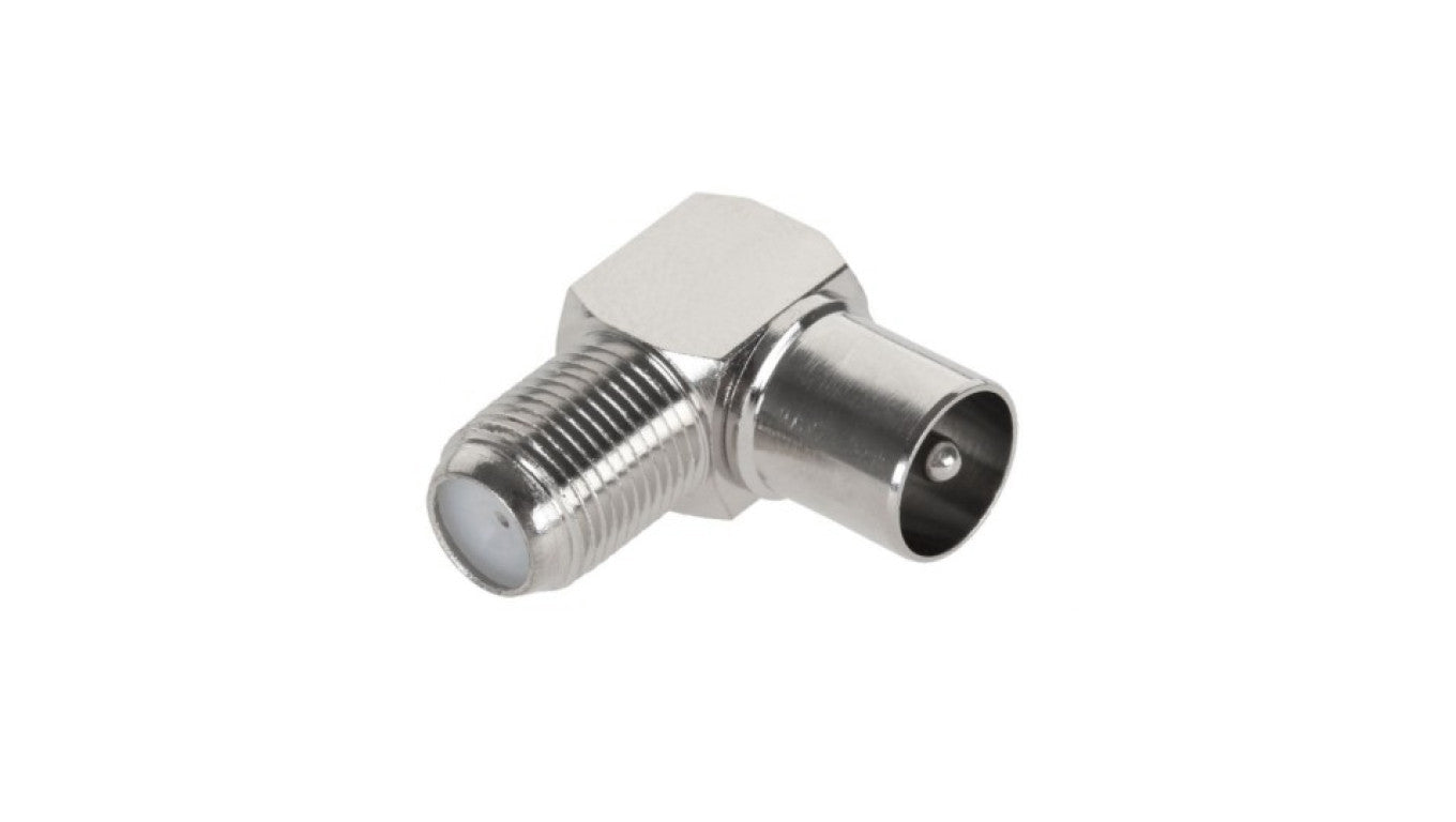 Przejście Łącznik antenowy IEC TV (wtyk) / F (gniazdo) Adapter kątowy