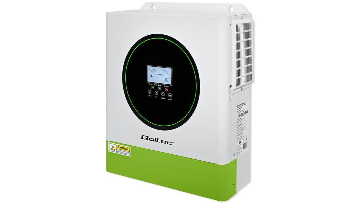 Qoltec Hybrydowy inwerter solarny Off-Grid 3500W 100A 24V MPPT BMS opcja Wi-fi Sinus Power factor 1.0
