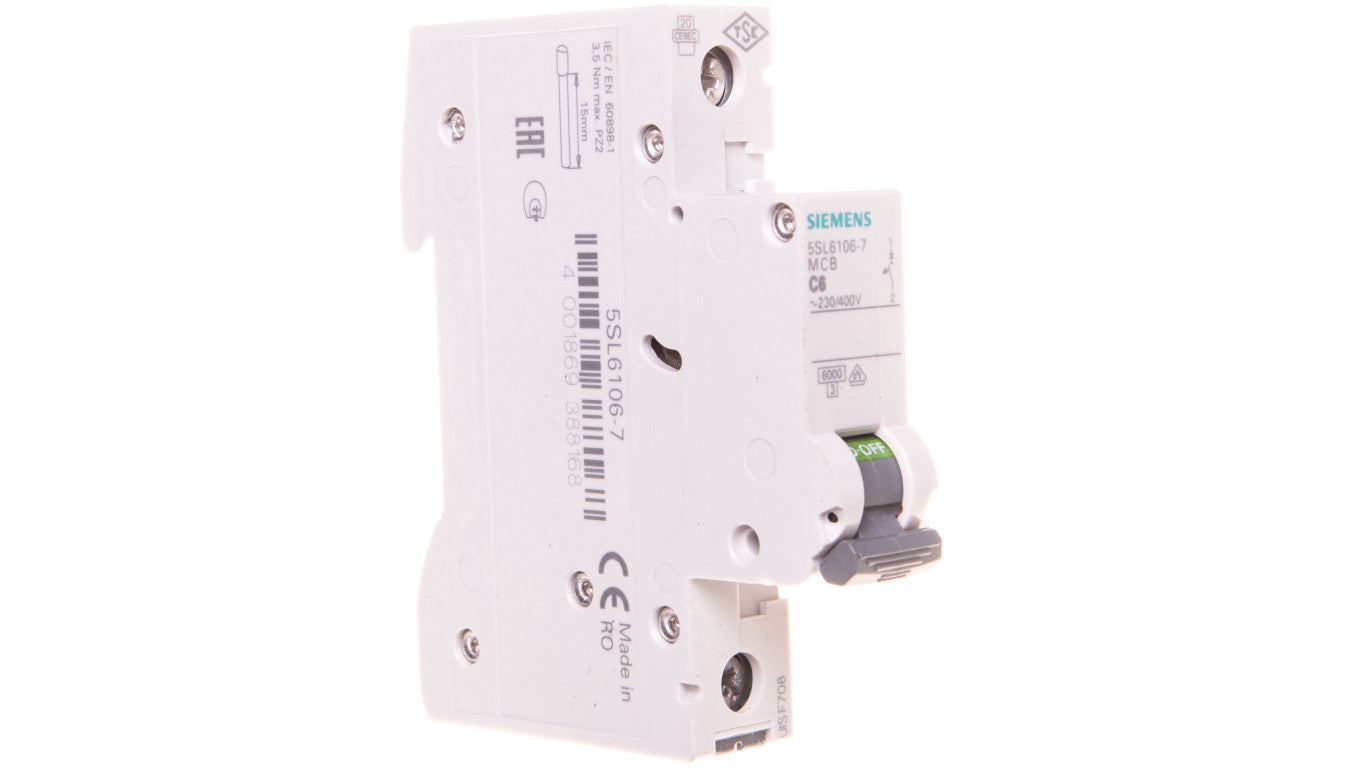 Wyłącznik nadprądowy 1P C 6A 6kA AC SENTRON 5SL6106-7