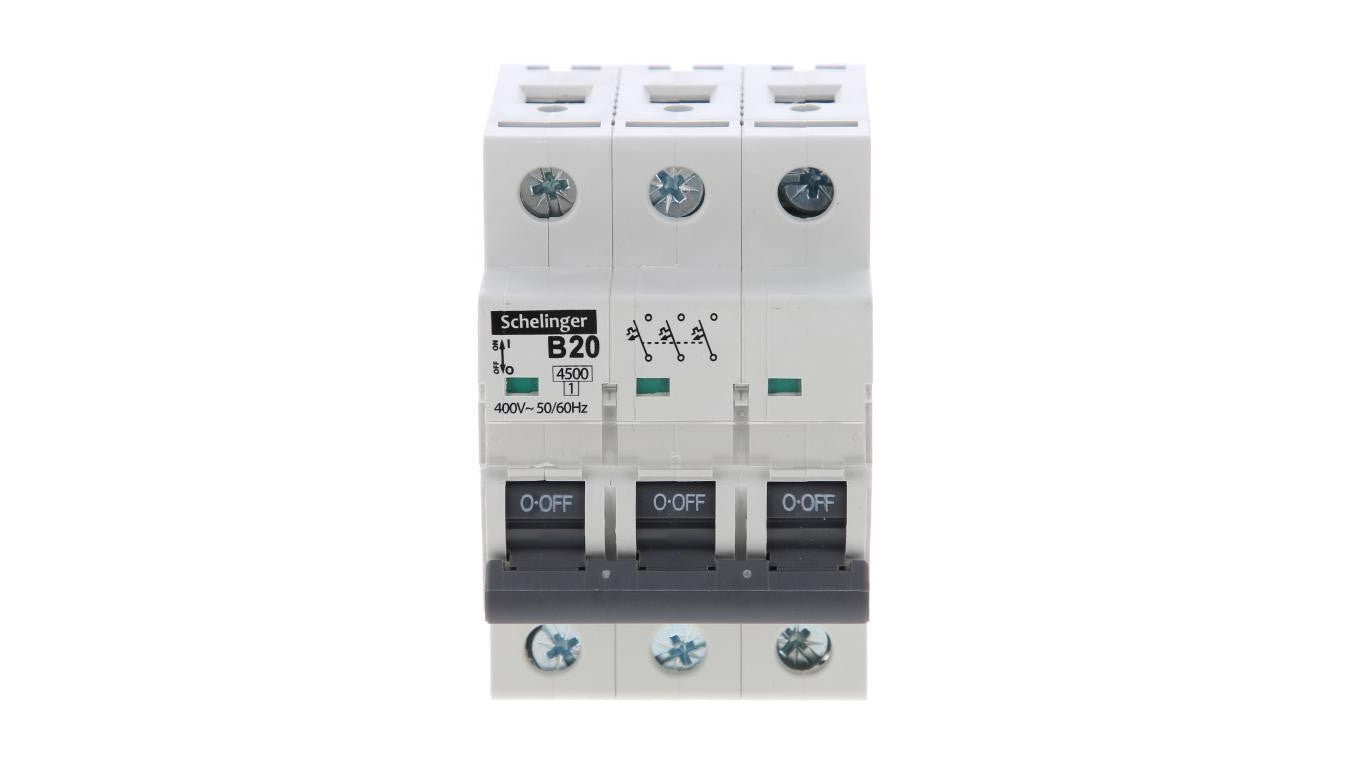 Wyłącznik nadprądowy 3P B 20A 4,5kA AC SCHELINGER A02-G7-3P-B20