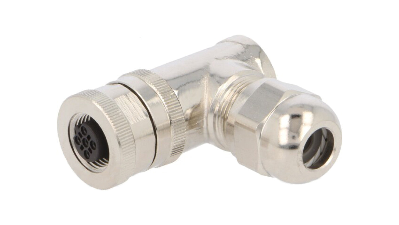 Złącze okrągłe M12 żeńskie kątowe ekranowane 5-PIN 60V PG7 T4112411051-000