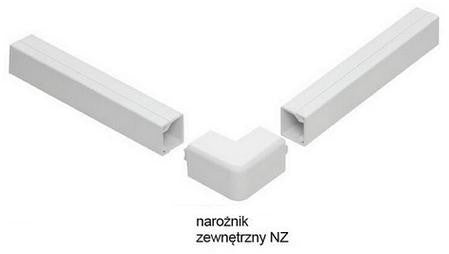Osprzęt do listew elektroinstalacyjnych, narożnik zewnętrzny BIAŁY NZ 90x40 (1szt.)