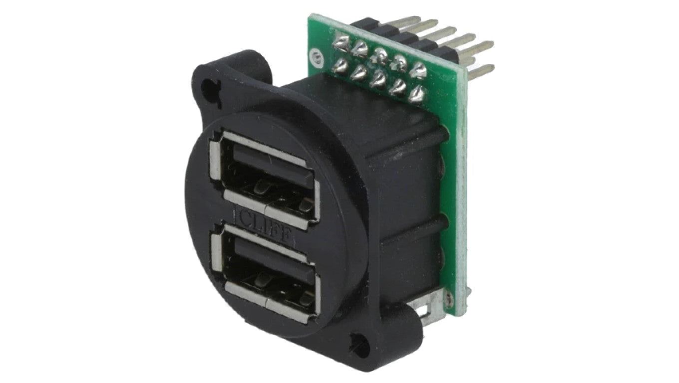 Gniazdo USB A na panel przykręcany listwa kołkowa podwójne CP30092