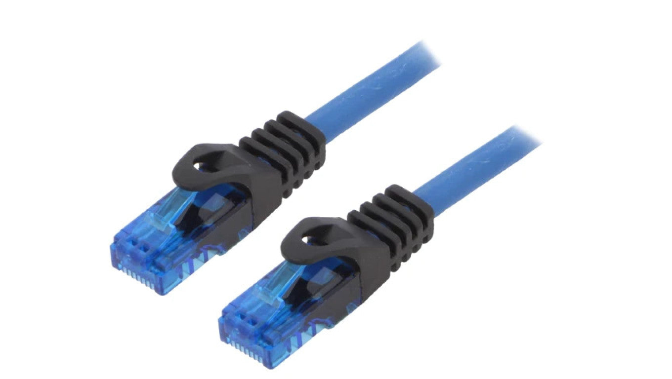 Patch cord U/UTP 6a drut Cu niebieski 3m 24AWG CPP003