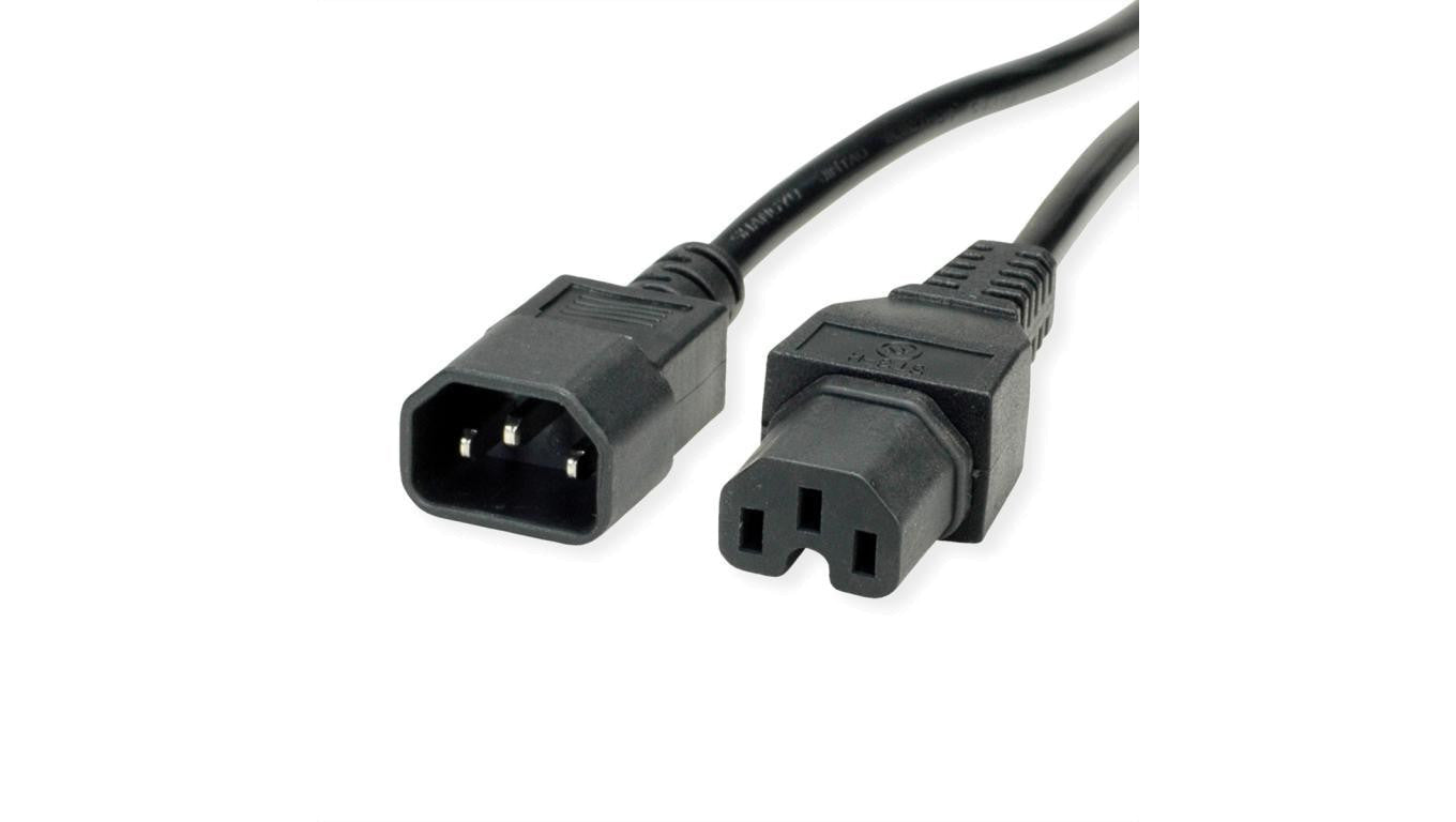 VALUE Kabel zasilający IEC320/C14 męski - C15 żeński, czarny, 3 m
