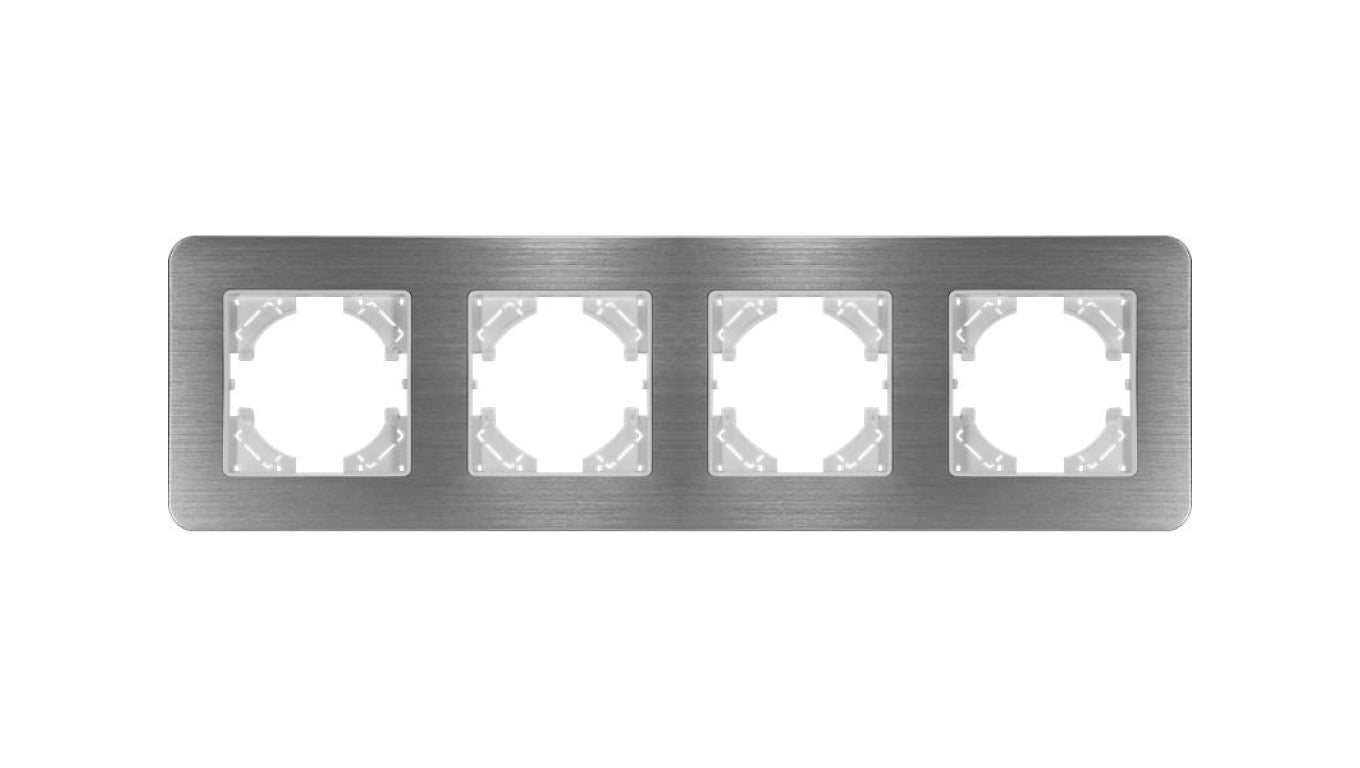 Ramka poczwórna MODERN-Q, aluminium szczotkowane (linia Alu Touch)