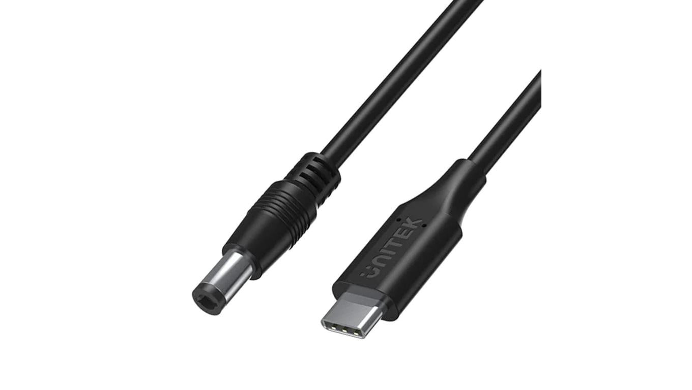 UNITEK Kabel zasilający USB-C - DC Jack 5,5x2,5mm 65W PD do laptopów TOSHIBA ASUS 1,8m
