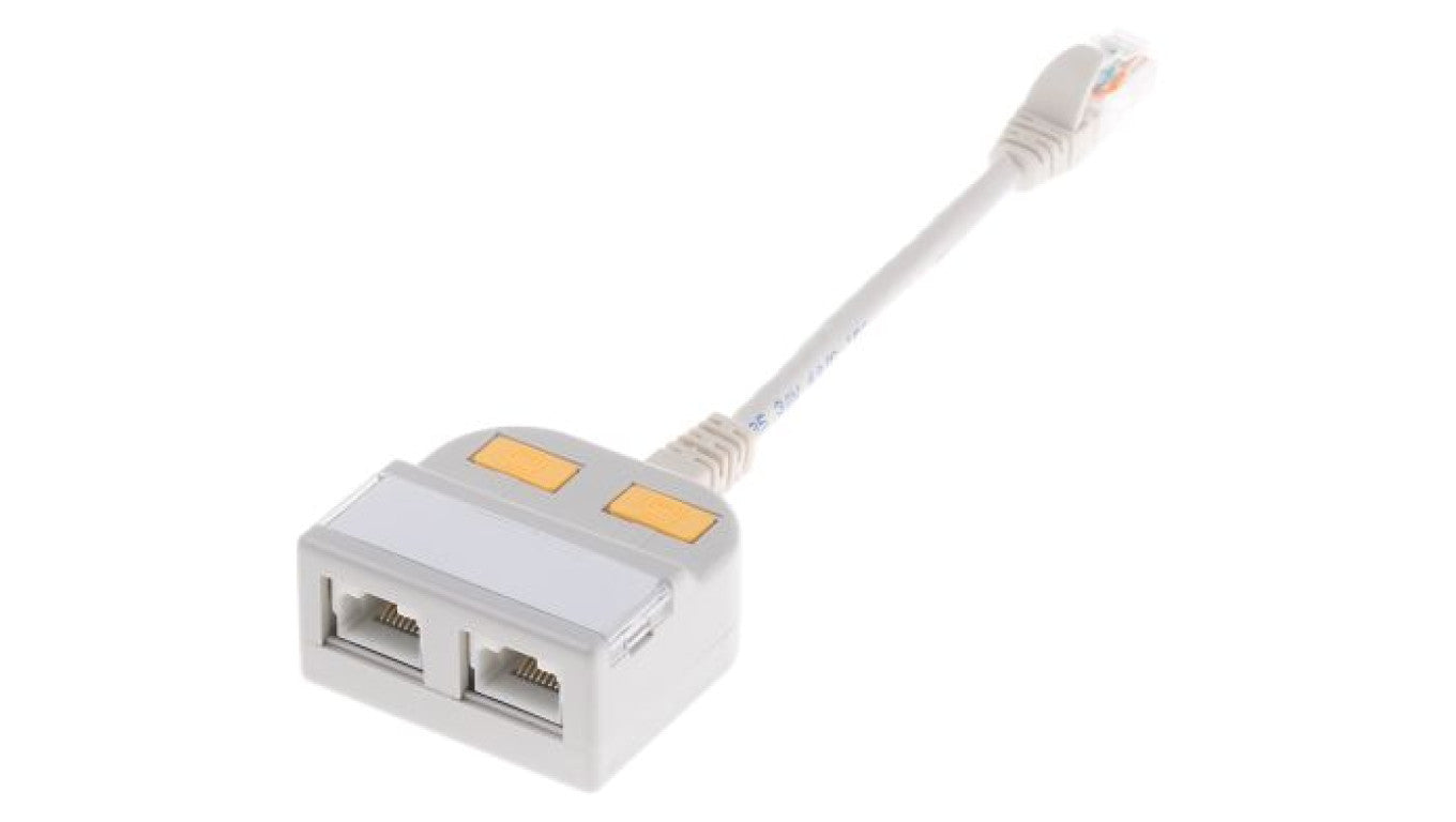 Adapter do złączy RJ, Cat5, 2 portów Bez ekranowania, RJ45, 150 mm