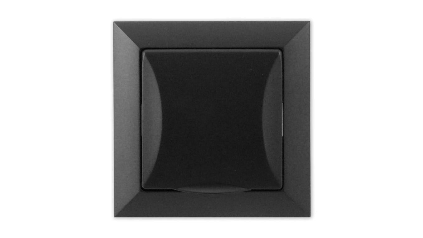 OPAL Gniazdo bryzgoszczelne z uziemieniem czarny mat GPt-16 OpH CZ/MAT