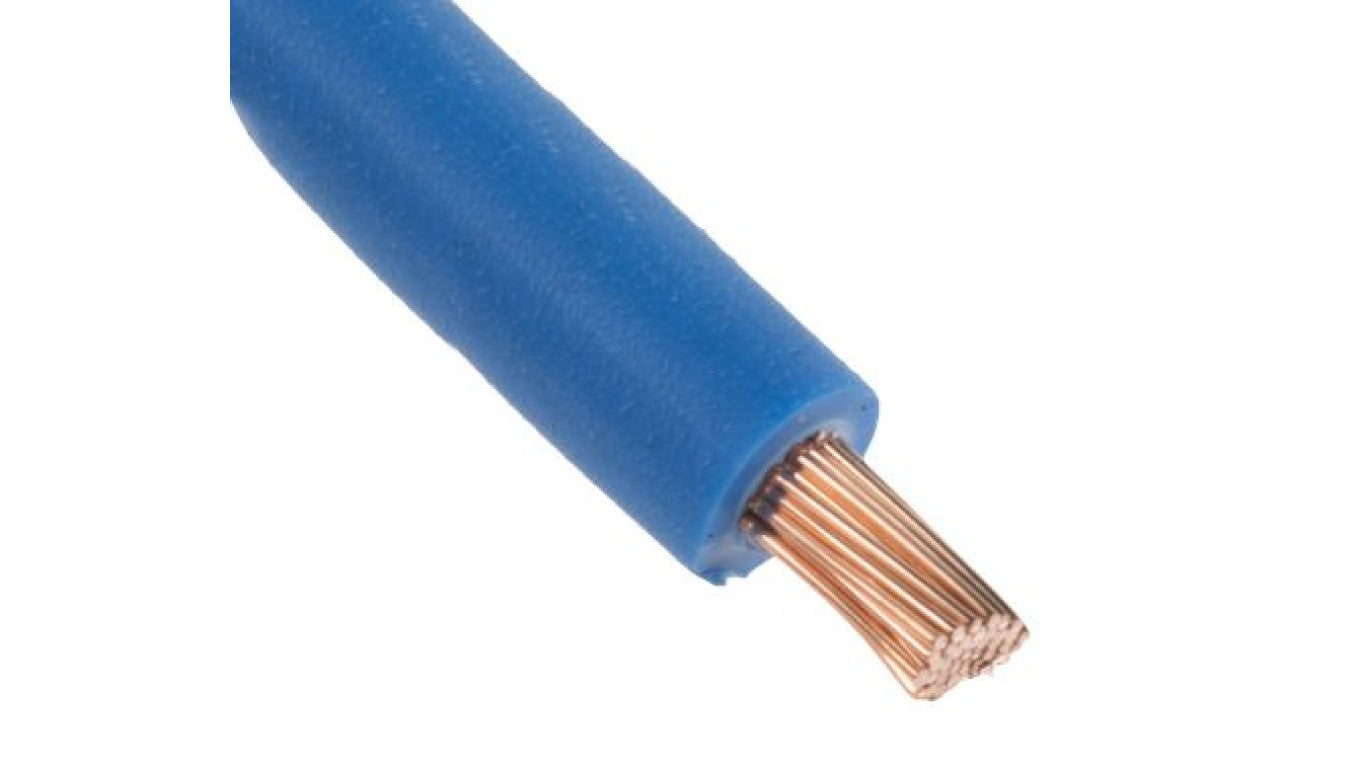 Przewód jednożyłowy linkowy, 2491B, 2.5 mm², 50/0,25 mm, 13 AWG, Bezhalogenowe, 750 V, Niebieski, dł. 100m, RS PRO
