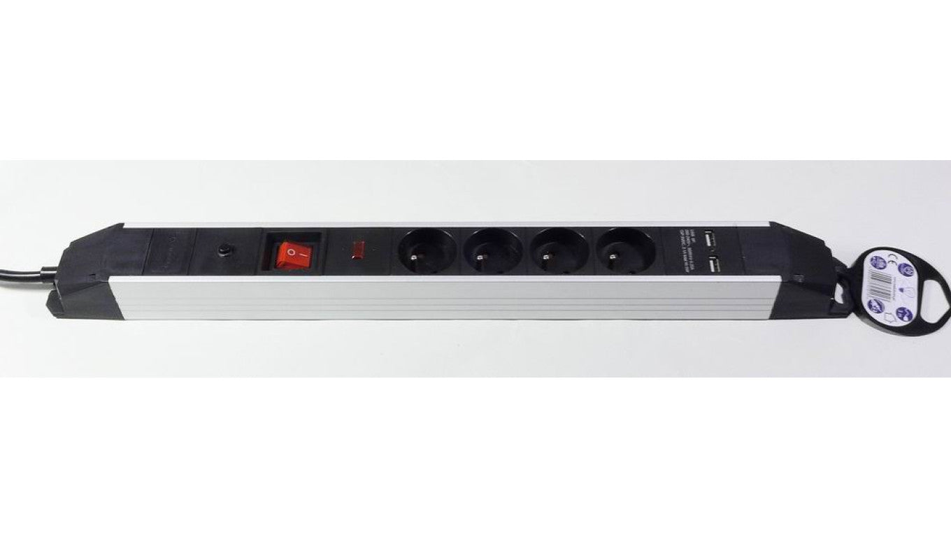 Listwa przepięciowa 2x USB 4x gniazdo sieciowe 16A 3m