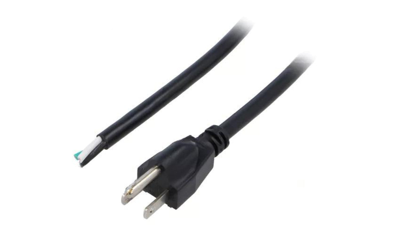Kabel: 3x16AWG, NEMA 5-15 (B) wtyk, 1,8m LT202 3X16AWG 105E.C 1.8M BLK