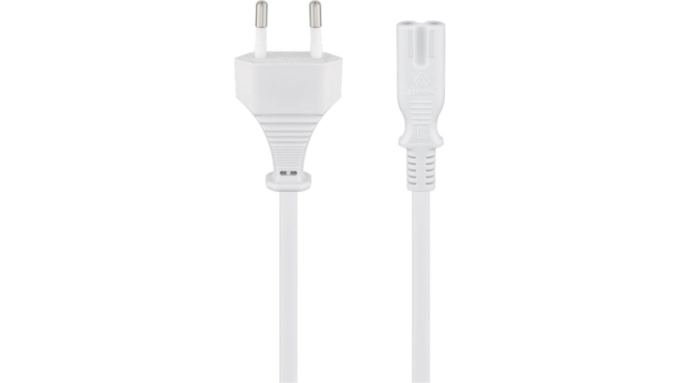 Kabel przyłączeniowy z wtyczką Euro, 5 m, biały - Długość kabla 5 m