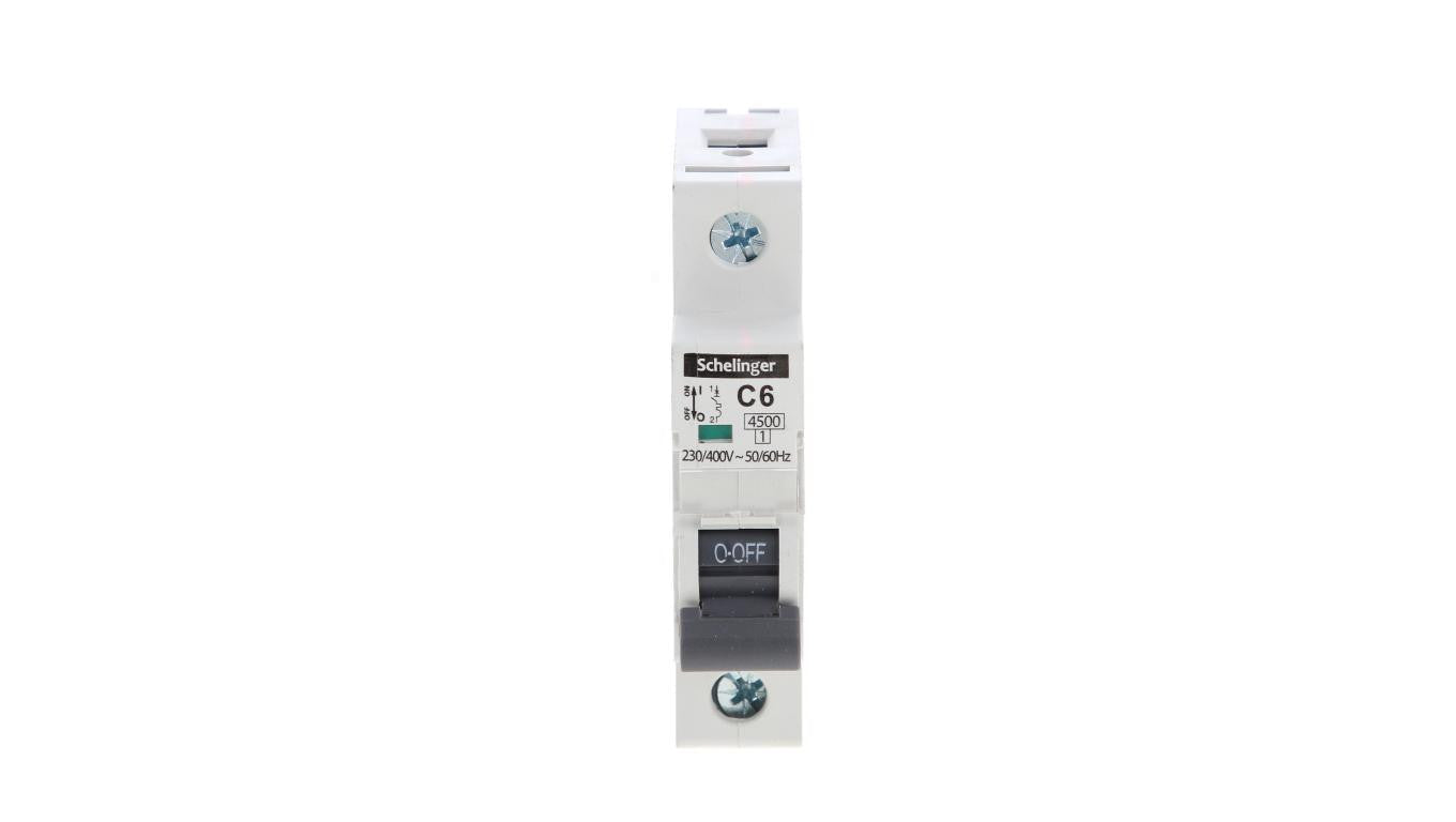 Wyłącznik nadprądowy 1P C 6A 4,5kA AC SCHELINGER A02-G7-1P-C06