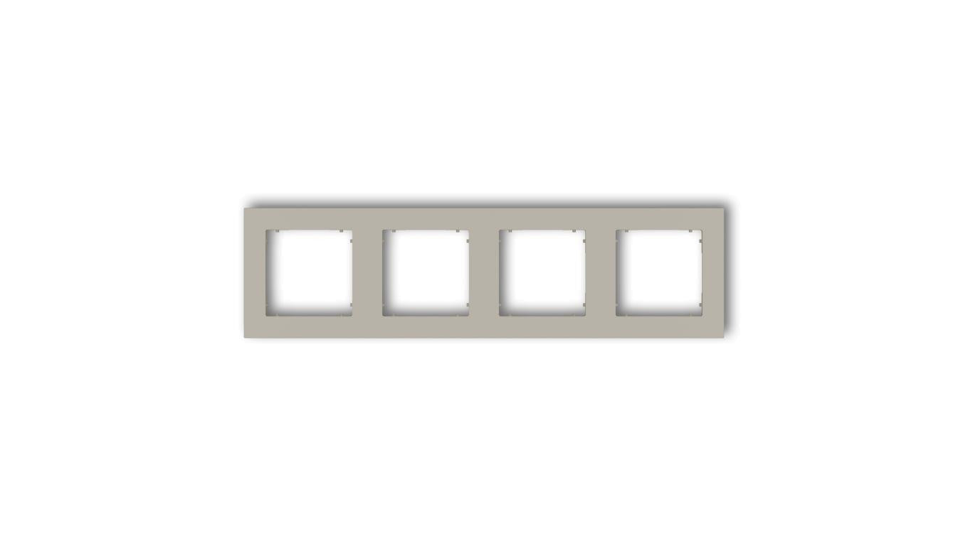 MINI Ramka uniwersalna poczwórna kwadratowa z tworzywa taupe 60MR-4