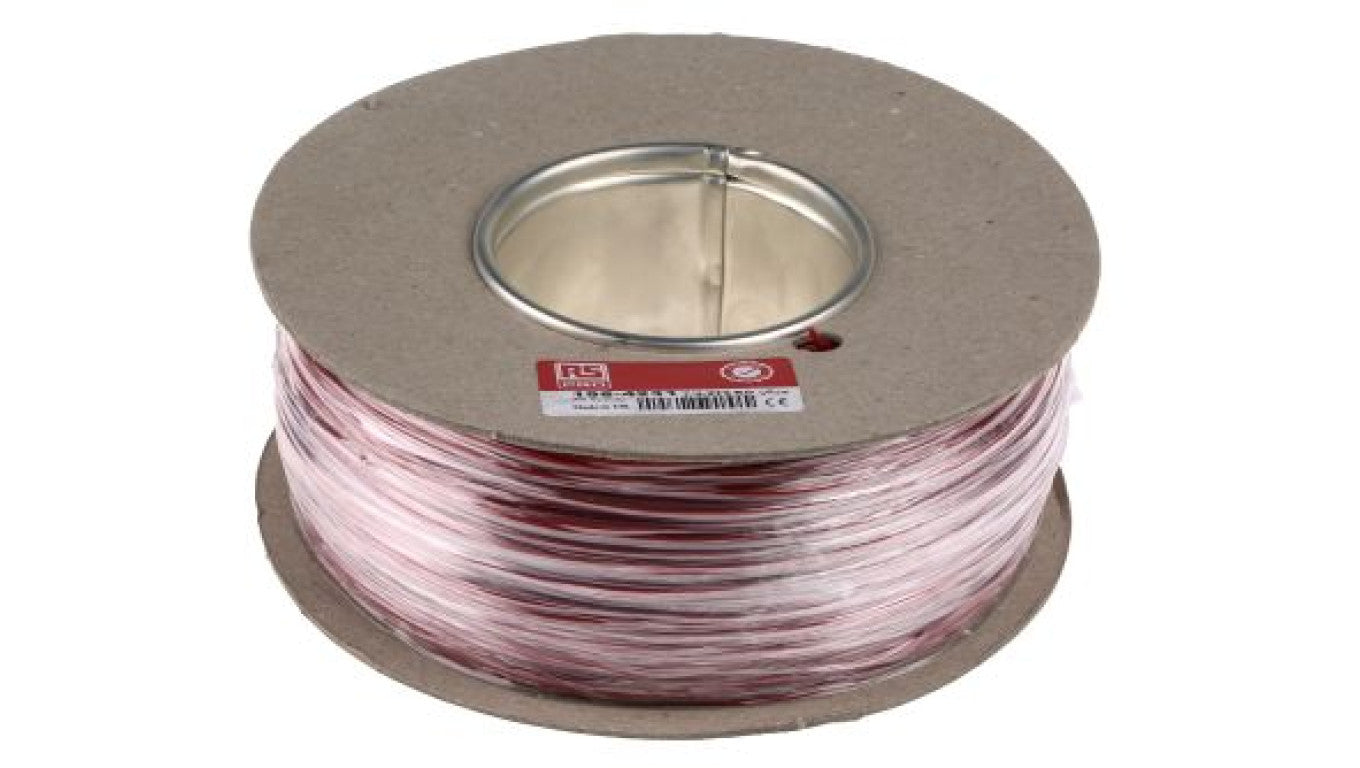 Przewód jednożyłowy linkowy, 0,2 mm², 7/0,2 mm, 24 AWG, PVC, 1 kV AC, Czerwony, dł. 500m, RS PRO
