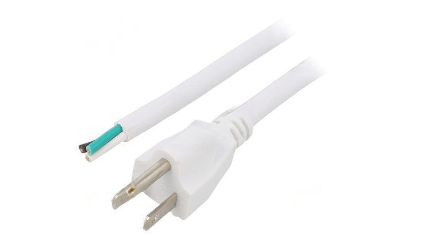 Kabel: 3x16AWG, NEMA 5-15 (B) wtyk, 2m, 13A LT202 3X16AWG 105E.C 2M WHT