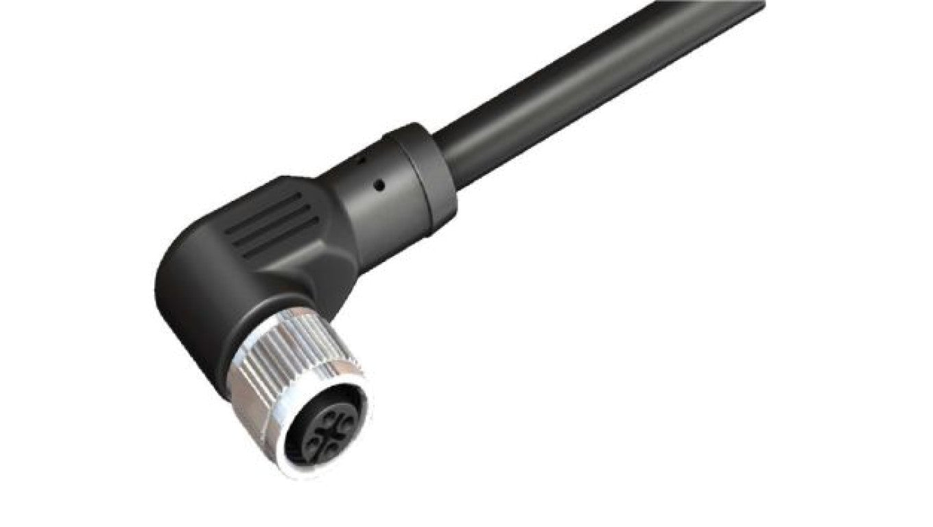 Złącze i kabel ze złączem Kątowe M12 żeńskie x Jednostronne, 4 A, 250 V, dł. 15m, IP67, RS PRO